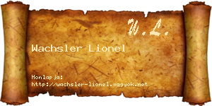 Wachsler Lionel névjegykártya